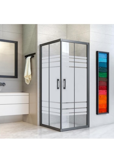 Durul Duşakabin Kare 5mm Siyah Profil Desenli H:190