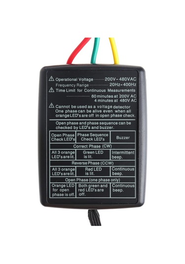 3 Fazlı Alternatif Akım Faz Ölçer Taşınabilir Faz Sırası Test