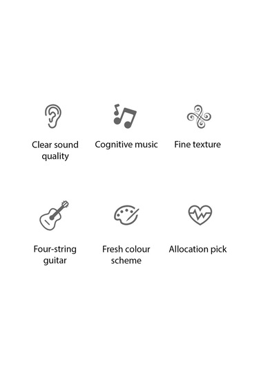 Ruicoo Başlangıçcılar İçin Çalınabilir 54 Cm El Taşınabilir Not Desenli Kırmızı Ukulele Enstrümanı