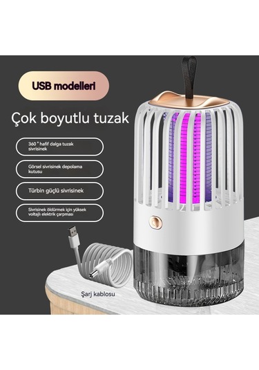 Jian Fan Elektrikşoku Sivrisinek Öldürücü, Lambaşarj Açıkev Usb Sivrisinek Öldür Sivrisinek Kovucu İkisi Bir Arada Sivrisinek Kovucu Beyaz