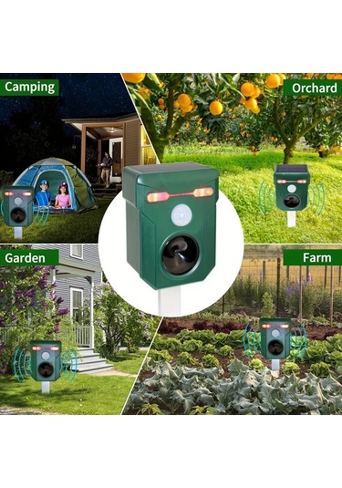 Xuweiwei 1 Paket Güneş Ses Dalgası Teknolojili Su Geçirmez Hayvan Kovucu Cihazı