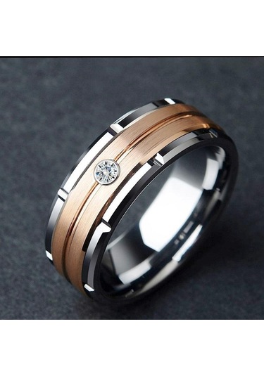 Altın Moda Çok Yönlü Titanyum Çelik Erkek Yüzük Işık Lüks Mizaç Çift Zirkon Yüzükler 13