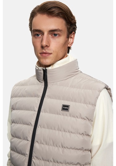 Twn Slim Fit Taş Düz Yelek Mont 5ecy705015033 S01
