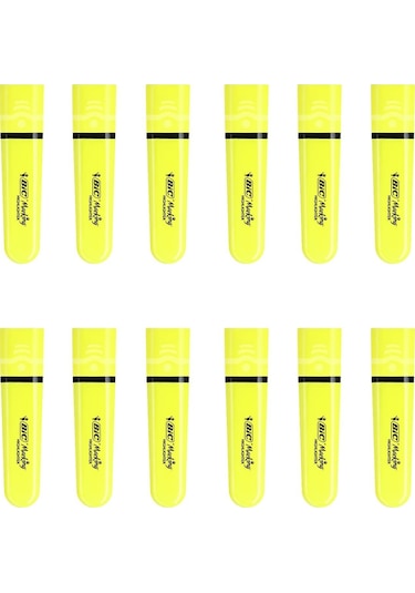 Bic Marking Flat Fosforlu Kalem Sarı 12 Adet Sarı