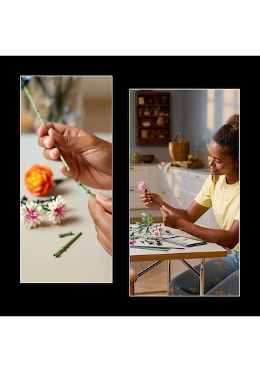 LEGO® Botanicals Pembe Çiçek Buketi 10342 - Yetişkinler için Dekoratif Çiçek Yapım Seti (749 Parça)