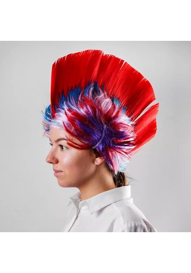 Hahatuska Kıvırcık Saçlı Karnaval Peruğu Panic 205433874 Kırmızı