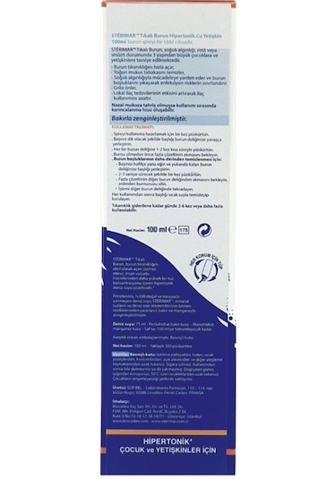 Sterimar Burun Spreyi 100 ML Yetişkin Hipertonik