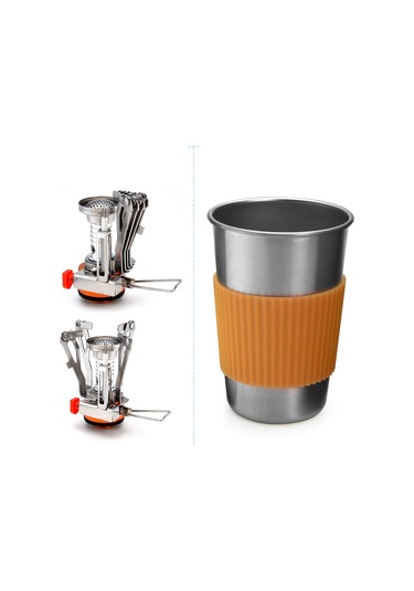 Kamp Tencere Portatif Dağınıklık Kiti Kamp Tencere Y27900c-1 Turuncu