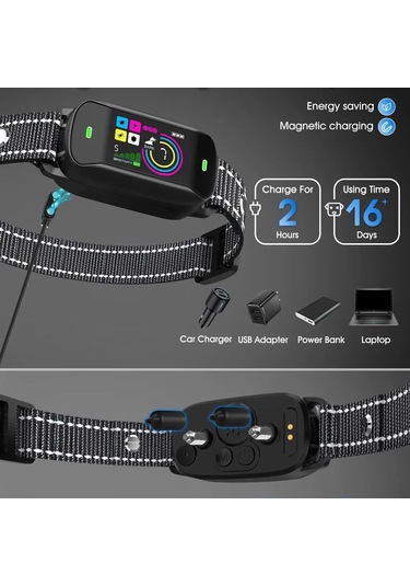Teltree Köpek Uyandırıcı Cihazı Akıllı Ses Tanıma Su Geçirmez Titreşimli Köpek Eğitimi Kolye Bc4vs