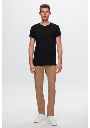 D's Damat Bisiklet Yaka Pamuklu Nefes Alabilen T-shirt Siyah D's Damat Bisiklet Yaka Pamuklu Nefes Alabilen T-shirt Siyah