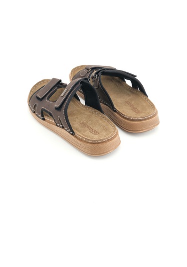 Gezer Feıchtıngen Erkek Yazlık İç Taban Hakiki Deri Çift Cırtlı Ayarlanabilir Rahat Taban Günlük Ter Kahve