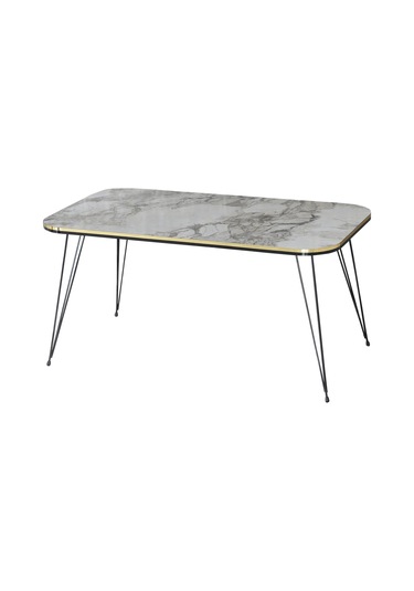 Zigon Sehpa Ve Orta Sehpa Kr Set Siyah Tel Ayak Çift Altın Efes