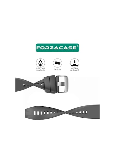 Forzacase Huawei Watch Gt5 Pro 46 İle Uyumlu Tokalı Çizgi Desen Silikon Kordon Kayış - Fc369 Yeşil