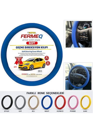 Direksiyon Kılıfı Geçme 38cm Soft Mavi Dkg001m Fermeq