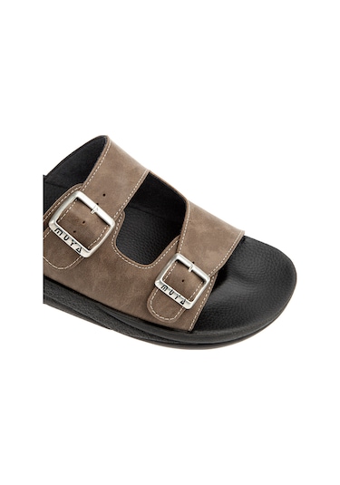 Muya Ditta Anatomik Taban Tokalı Dört Mevsim Erkek Terlik Vizon