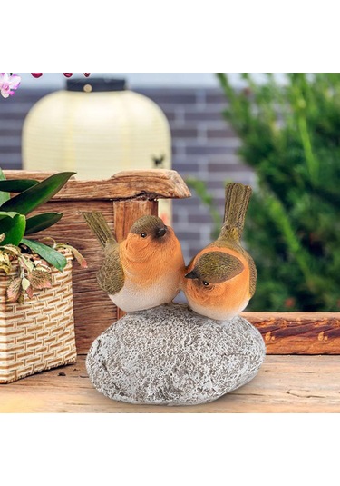 Suntek Kuş Heykeli Taş El Sanatları Reçine Heykel Dolap 95x9x12cm