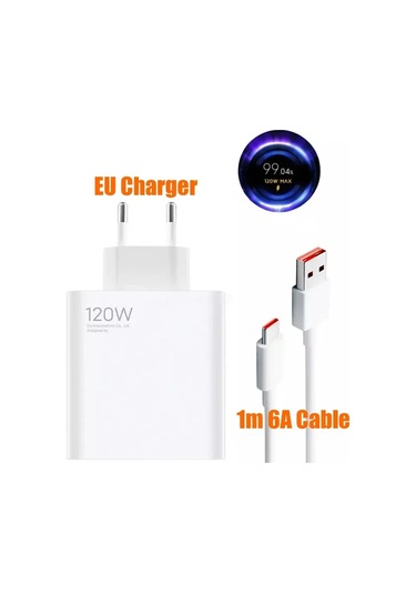 Mıjıa120w Ultra Hızlı Şarj Cihazı Xiaomi Redmi Note 11t/12t/13 Pro Poco X4/6a Usb-c Turbo Kablosu Abdistribütör Garantili