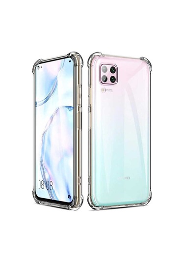 Huawei P40 Lite Kılıf Zore Nitro Anti Shock Silikon Renksiz