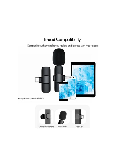 Yifomall Kablosuz Mini Mikrofon Seti - Android İçin 20m Menzilli, 5 Saat Çalışma Süresi, Canlı Yayın Ve Kayıt İçin