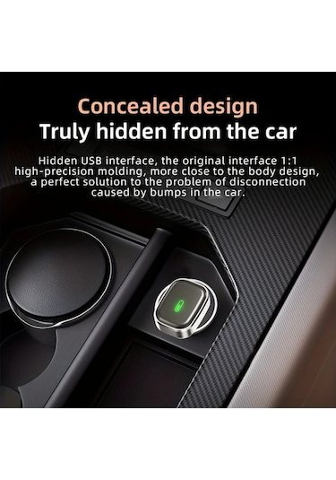 Honeybeeshop 2025 Yükseltilmiş Siyah Kablosuz Carplay Ve Androıd Auto Adaptörü Kompakt Düşük Gecikme Usb Type C Portlu Evrensel Tak Çalıştır