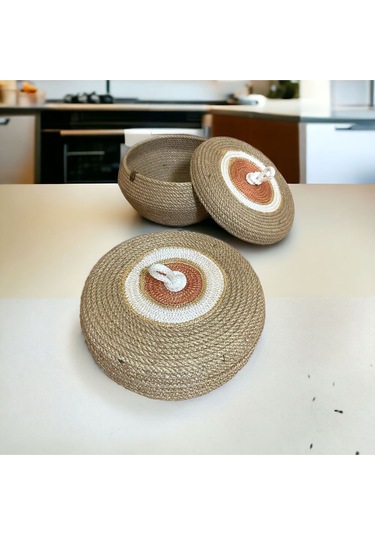 2'li Hasır Sepet,jüt Sepet,%100 Doğal Hasır Sepet, Dekoratif Hasır Sepet