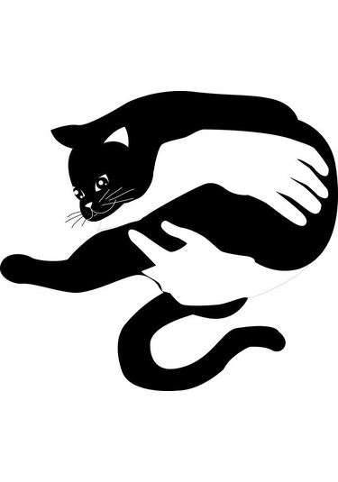 Ahşap Mdf Kucakta Siyah Kedi Duvar Dekor Ürünü -