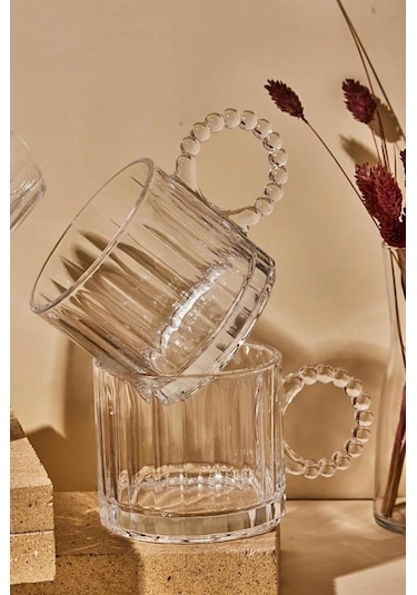 Kapris Boncuk Kulplu Cam Kupa 6'lı 250 ML