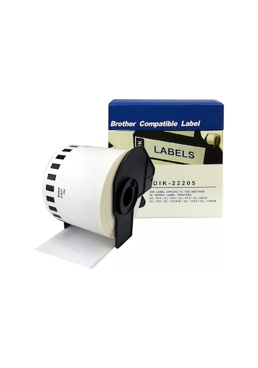 Brother Ql-500 Dk-22205 62MM Sürekli Form Termal Etiket. 30 Metre