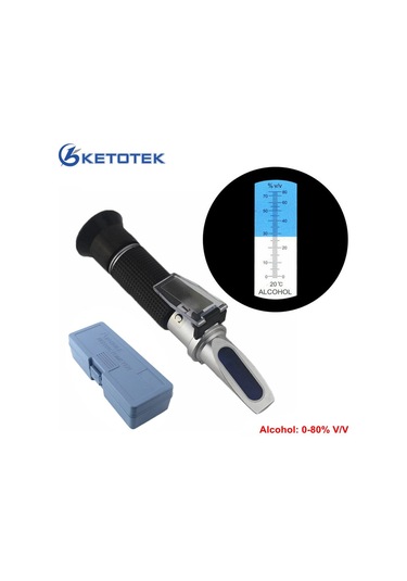 Taşınabilir Alkol Dedektörü Refraktometre 0-80% V/v Likör Alkol İçeriği Ölçer Test Cihazı