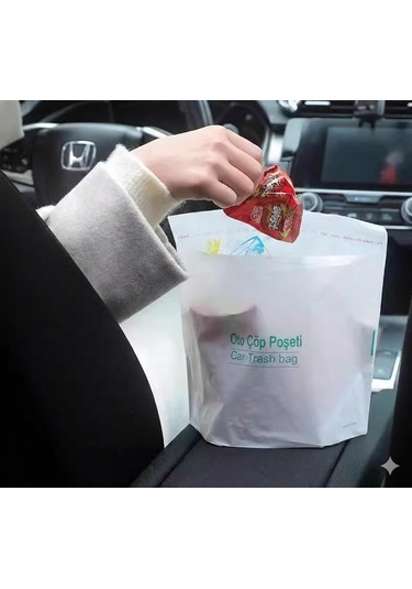 Pratik Su Geçirmez Oto Araba Çöp Poşeti Yapışkanlı 20 Adet