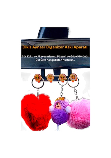 Araba Içi Süs Ve Koku Organizer Aksesuar Dikiz Aynası Askı Aparat