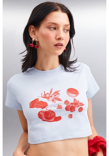 Ethıquet SERENE Kadın Mavi T-Shirt