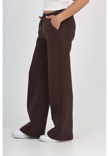 Toontoy Kız Çocuk Nervür Detaylı Eşofman Alt Kahve