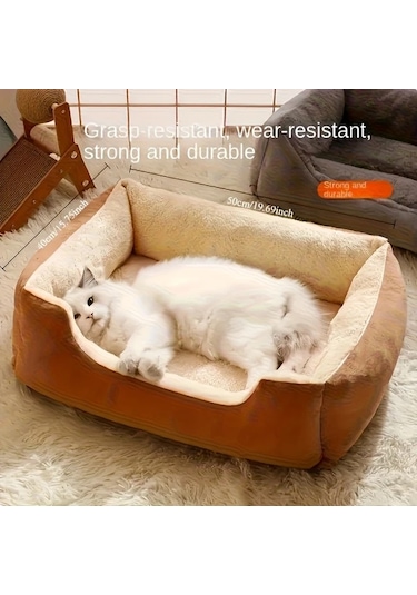 Honeybeeshop Rahat Evcil Hayvan Yatağı Pembe Kare Yuva Yüksek Kalite Xxl Boy 80x60cm Küçük Orta Boy Köpekler İçin Tüm Mevsimler