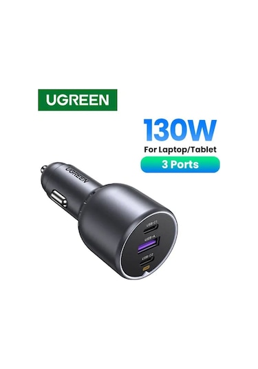 Ugreen 130w 3 Portlu Araç İçi Şarj Cihazı Çakmaklı