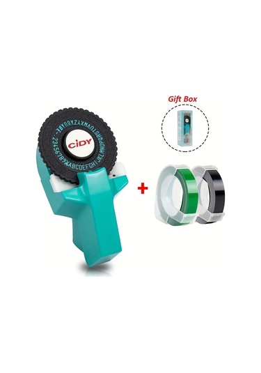 Willowhaven Cıdy C101 Mavi Manuel Etiket Yapıcı 9mm Dymo Şerit Uyumlu 2 Etiket Rulosu Hediye