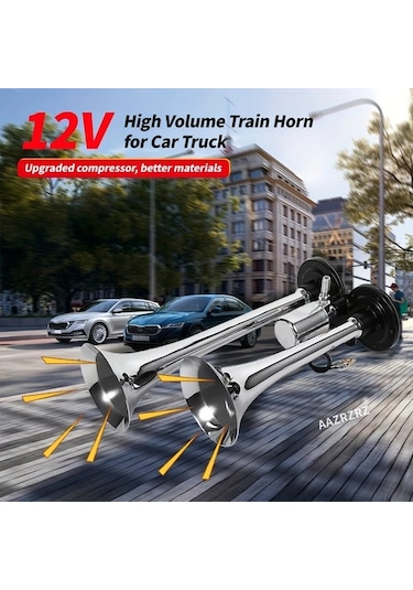 Dashanshop 12v Elektrikli Kornafa Ve Hava Kompresörü Seti Kamyon Suv Araç Tekne Minibüs