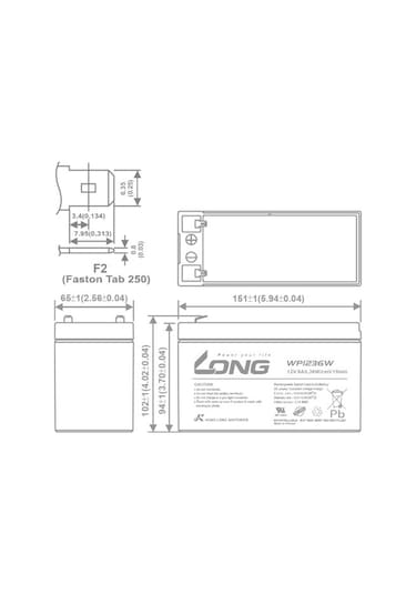 Long WP9-12 12 V 9 AH Bakımsız Kuru Akü
