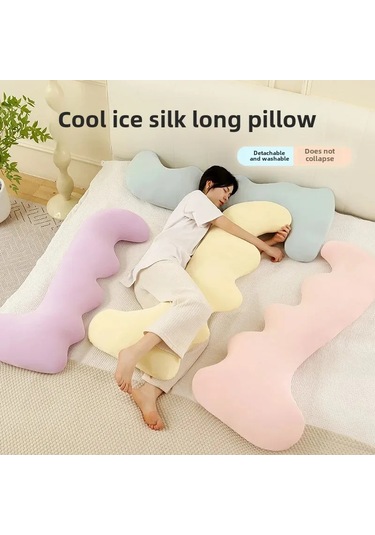 Buz Ipek Yastık Kadın Tarzı Uyku Serin Duygu Erkek Uzun Yastık M-b-6 Ekru