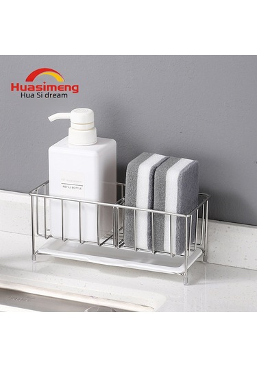 Wezone 304 Paslanmaz Çelik Sıvı Sabunu Depolama Rafı - Sünger Ve Çelik Topu İçin Su Akıtma Özelliği İle Mutfak Düzenleme Aleti Geliştirilmiş Versiyon + Sınıflandırma Kutususu Diğer