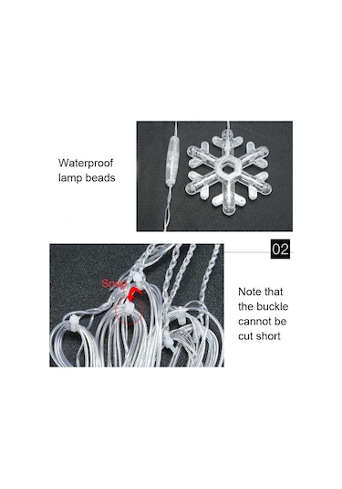 Led Ters V Kar Tanesi Beş Yıldızlı Dekoratif Işıklar Noel Su Geçirmez Dize Işıklar, Ab Tak Renkli Işık Diğer