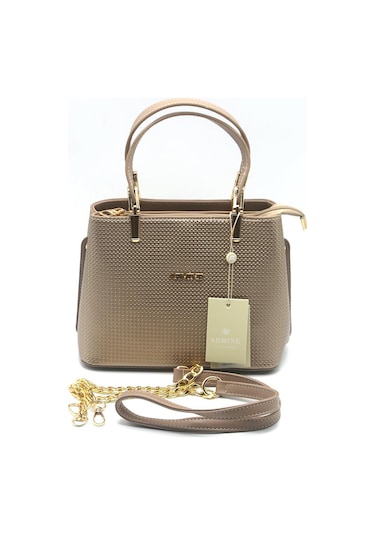Armine 351 Kadın Deri Çanta Siyah - Altın