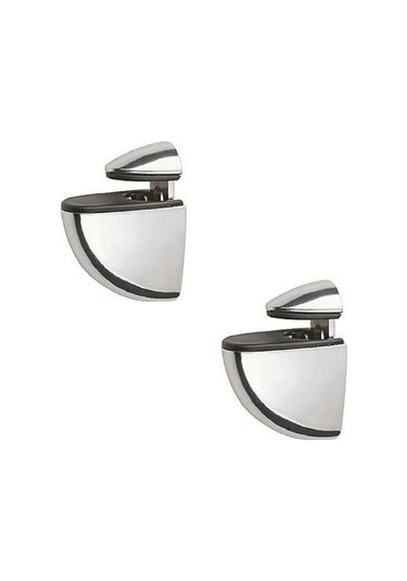 2 Adet Pelikan Cam Raf Tutucu Etejer Parlak Krom Metal Kırılmaz