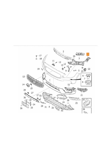 Longserng Volvo S90 V90 Tampon Braketi Ön Sol 2017-2020