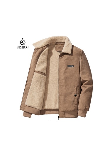 Erkekler İçin Kışlık Kalınlaştırılmış Günlük Bol Ceket Kahverengi