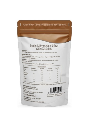 Inülin-bromelain Kahve Detox 60 Adet 3gr Saşe 180g Filtre