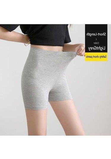 Tongxida Açık Gri Modal Tayt - Diz Boyu/kısa/keskin - 70-80kg Kadın Spor Tayt Pantolon Yoga Shorts/ Açık Gri