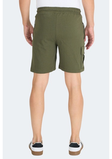 Slazenger Neck I Erkek Fermuar Cepli Haki Şort Haki