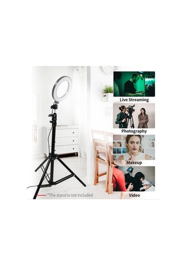 Besthome1 6 İnç Led Dairesel Işık - Beyaz, Usb Beslemeli, 3 Modlu, 360 Derece Döner, Makyaj/canlı Yayın/foto/video Işık Kaynağı Beyaz