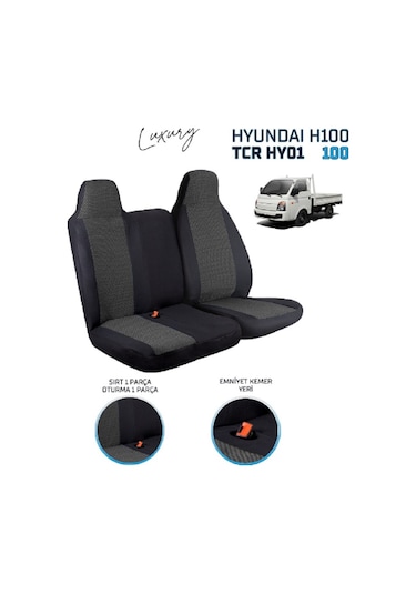 Hyundai H 100 Kamyonet Koltuk Kılıfı Sabit Başlıklı Ön Takım Siya
